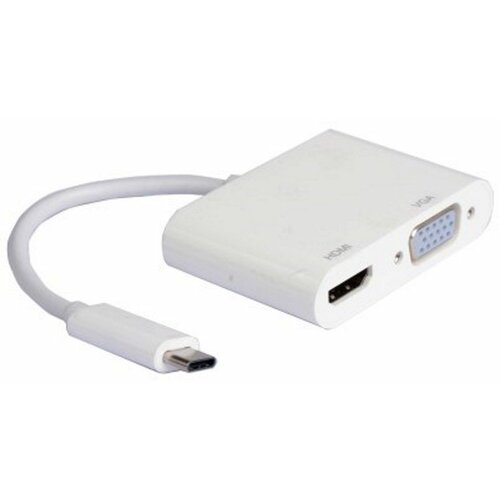 E-green Adapter USB 3.1 tip C (M) - HDMI + VGA (F) beli Slike