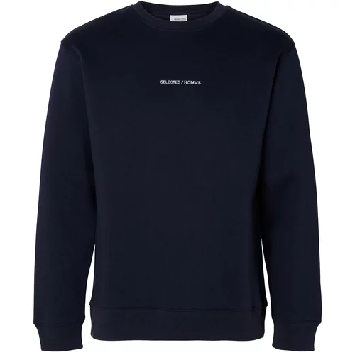 Selected Homme Sweater majica 'Hankie' noćno plava / bijela