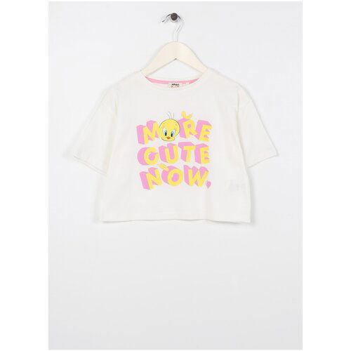 Koton Printed Ecru Girl T-shirt 3skg10031ak Cene