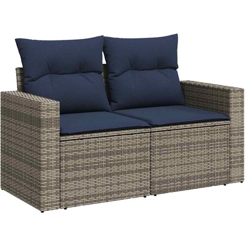  10-dijelni set vrtnih sofa od poliratana s jastucima sivi Siva 65.5 x 62 x 69 cm Slike