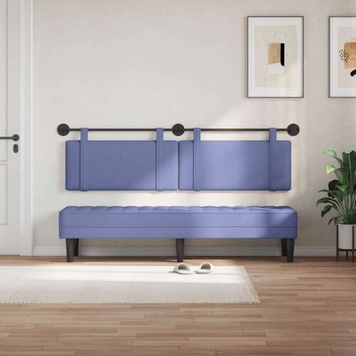  Držeće uzglavlje Zidne Traper plava 170 x 55 x 5 cm tkanina - Trapere plave boje 160 cm bez LED svjetla Slike