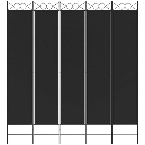  pregrada s 5 panela crna 200x220 cm od tkanine Slike
