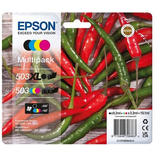 Epson Original Multipack 3-Colours 503 Standard + Black 503Xl Ink Cartridge, (21406486) Cene