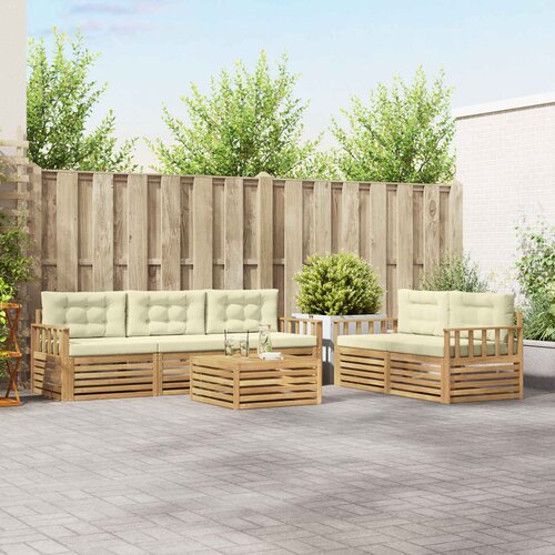  Set vanjskih sofa 6 kom. Bijela i krem Cene
