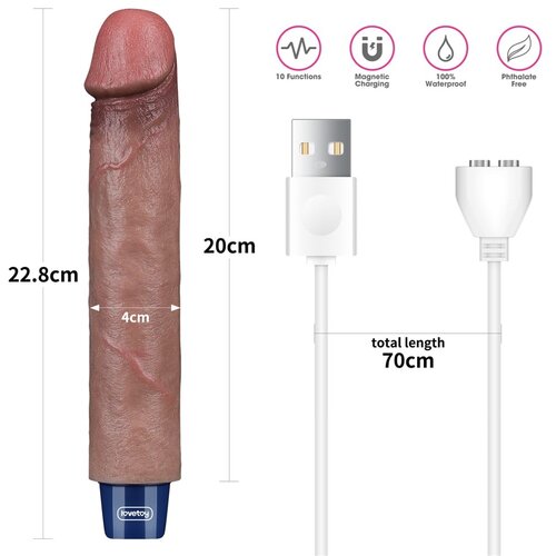 Lovetoy 2024 Vibracijski Penis Lovetoy Real Softee Flesh 9&amp;#039;&amp;#039; Slike