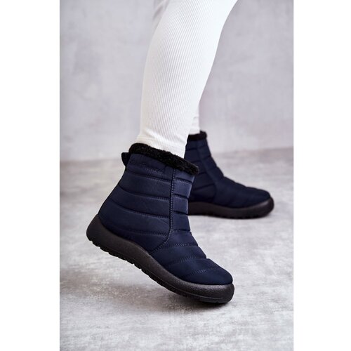 Kesi Women's warm snow boots navy blue Mezyss Slike