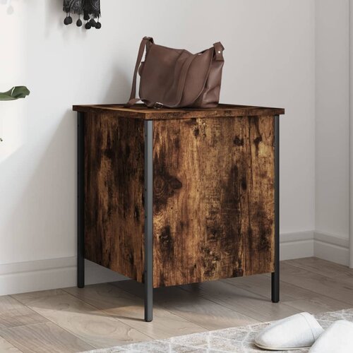  The Living Store Klop za shranjevanje dimljen hrast 40x42,5x50 cm inženirski les - Klop S Prostorom Za Shranjevanje, (21448376) Cene
