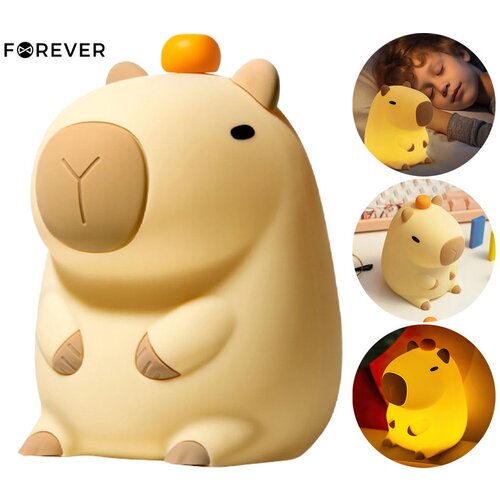 Forever CAPYBARA nočna LED svetilka, ambientalna, brezžična, 2 načina svetenja, časovnik, polnilna baterija, silikon, USB Type-C, + kabel, (21591851) Cene