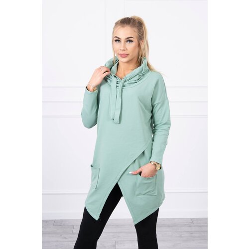 Kesi Tunic with clutch front Oversize dark mint Slike