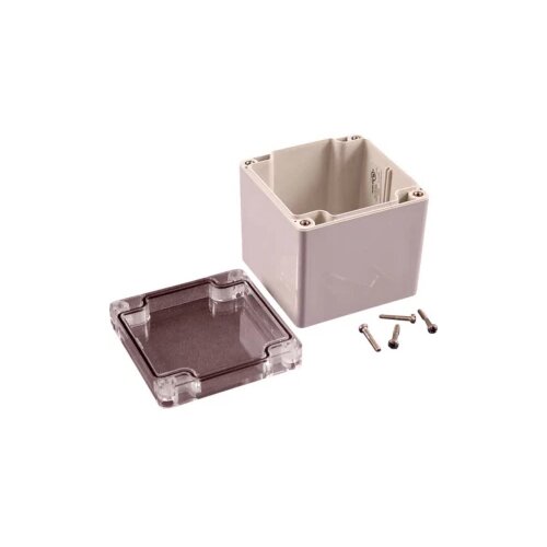 Hammond Electronics Univerzalno kući&amp;scaron;te 90 x 90 x 90 Polikarbonat Siva, Bistra 1554EE2GYCL 1 ST Slike