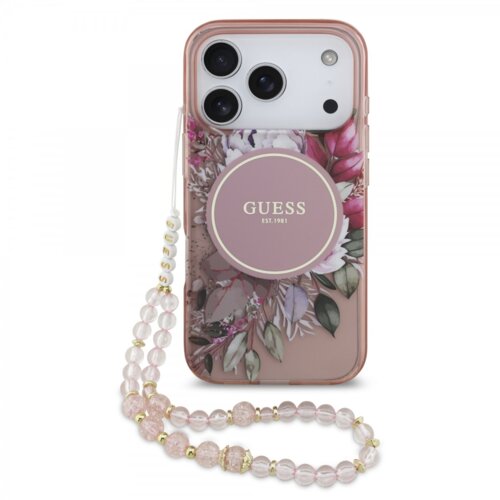Guess Originalni ovitek za iPhone 17 Pro Max - MagSafe - Flowers pink - GUHMP17XHFWBRCESP Cene