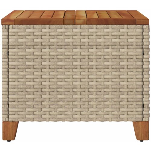  Vrtni stol bež 45 x 45 x 37 cm od poliratana i bagremovog drva Slike