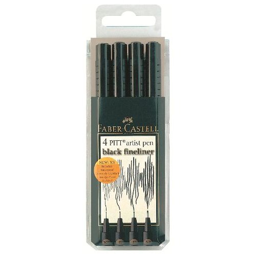  Flomastri Art Pen PITT set 4 [XS-S-F-M] črna (Art Pen PITT - FABER) Cene