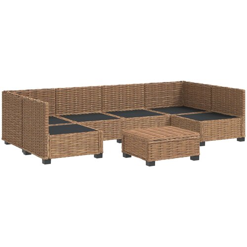  7 kom. Ratan Lounge Set s Jastucima GENDT Prirodni ratan Slike