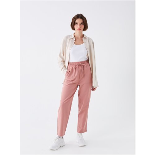 LC Waikiki Plain Linen Blend Women&amp;#039;s Trousers with Elastic Waist Slike