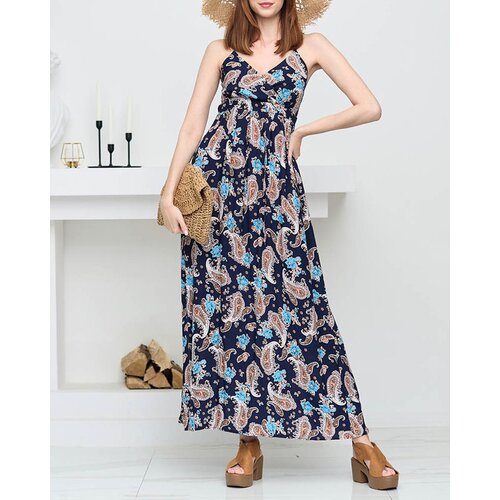 Resti Navy blue airy women's maxi dress - Clothing Cijene