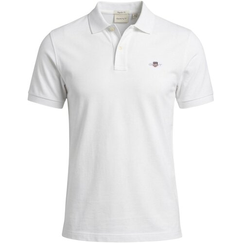 Gant Polo majice kratki rokavi REG SHIELD SS PIQUE POLO 2601.002210 Bela Cene