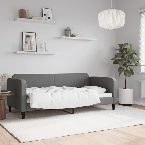  The Living Store Raztegljiva postelja temno siva 90x190 cm blago - Raztegljiv Kavč, (21553429) Cene