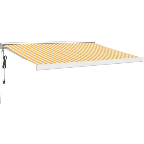 Maison Chic Zložljiva tenda - Senčniki rumena in bela 3,5x2,5 m blago in aluminij, (22038147) Cene