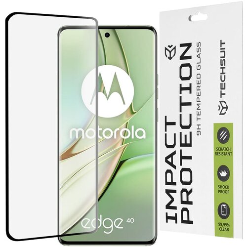 Techsuit 111D Full Cover / Steklo s polnim lepilom / 3D ukrivljeno steklo za Motorola Edge 40 / Edge (2023) &ndash; črno Cene