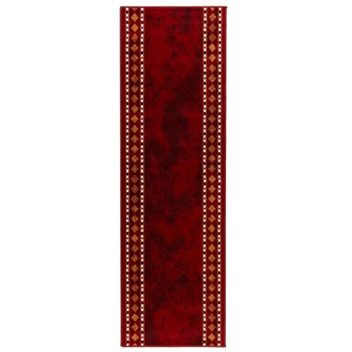  Trkački tepih FLORNES Tkani Crvena Dijamanti 100 x 300 cm PP - Crveni dijamanti 100 x 300 cm Slike