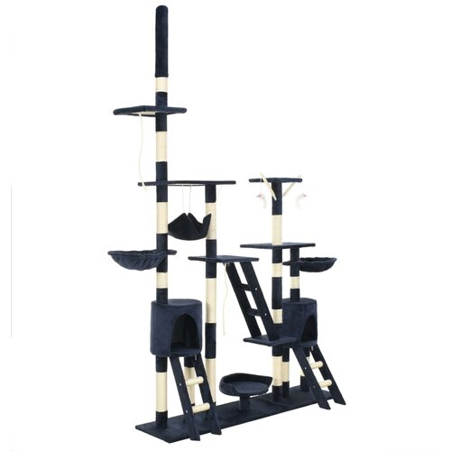 VidaXL Mačje drevo s praskalniki iz sisala 230-250 cm modro Slike