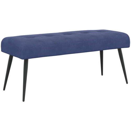  Klupa s gumbastim tkanjem Policijska plava 110 x 40 x 46 cm Slike