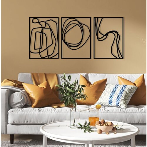 Wallity zidna dekoracija Achermus, 120x54cm, Crna Slike