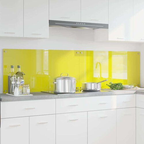 VidaXL Za&amp;scaron;čita za kuhinjo 2 pcs Rumena 100 x 50 cm kaljeno steklo Slike