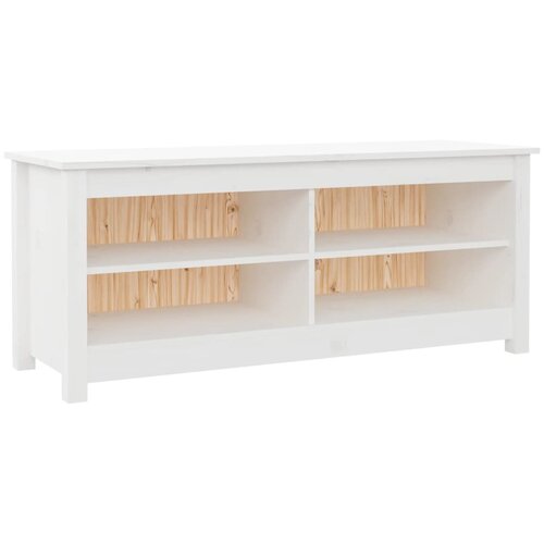 Maison Chic Klop za čevlje - Sedež za čevlje bela 110x38x45,5 cm trdna borovina, (21777260) Cene