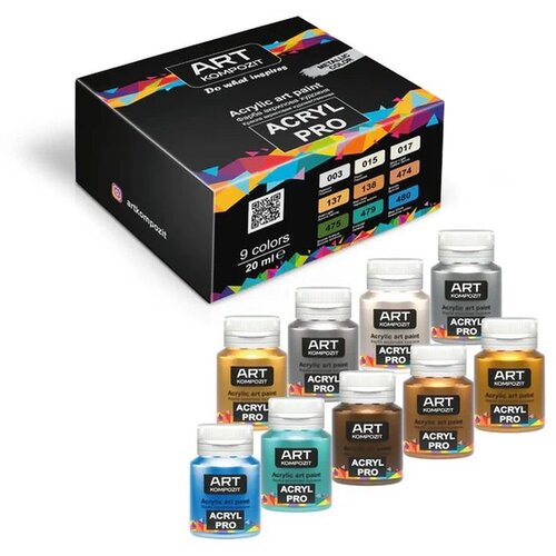  Set metalnih akrilnih boja ACRYL PRO Composite 9x20 ml Cijene