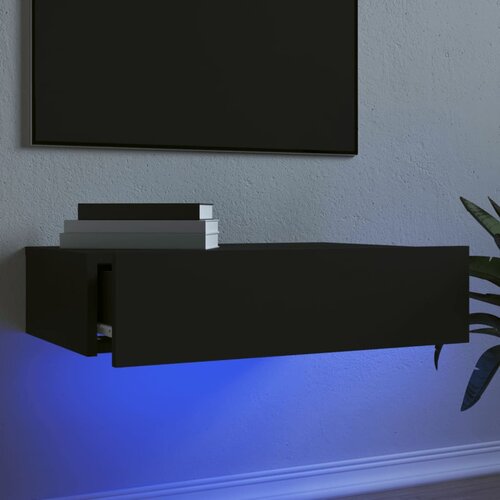 TV ormarić s LED svjetlima crni 60 x 35 x 15,5 cm Slike