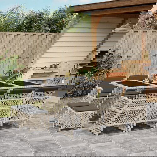 VidaXL 11-dijelni vrtni blagovaonski set s jastucima svijetlosivi Slike