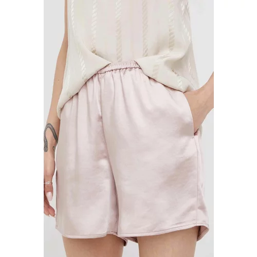 Sisley Kratke hlače za žene, boja: ružičasta, glatki materijal, visoki struk