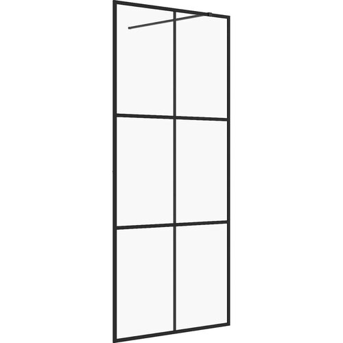 VidaXL Pregrada za tu&amp;scaron;iranje s prozirnim staklom ESG 80 x 195 cm crna Slike