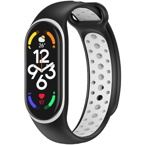 MI band 5 / band 6 / smart band 7 zamjenski remen dots crno-bijeli Slike