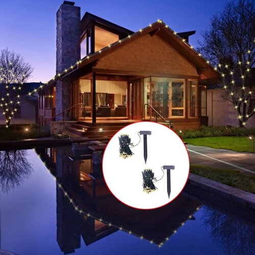 VidaXL LED solarne lampice 2 kom tople bijele Slike