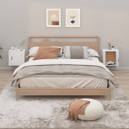 vidaXL Zidni noćni ormarići 2 kom visoki sjaj bijeli 50x36x47 cm Cijene