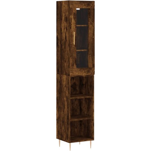 Maison Chic Visoka omara - Komoda - Predalnik dimljeni hrast 34,5x34x180 cm inženirski les, (21719637) Cene
