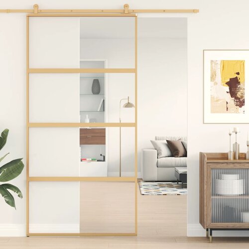 vidaXL Klizna vrata zlatna 102 5x205 cm prozirno staklo ESG i aluminij Cijene