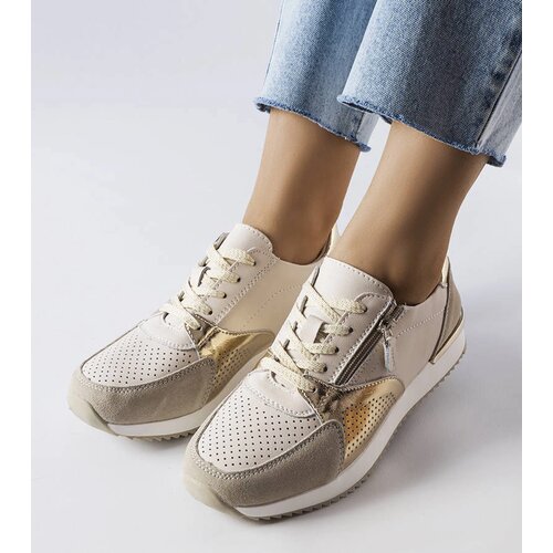 Gemre Beige perforated leather shoes Galileo Cene