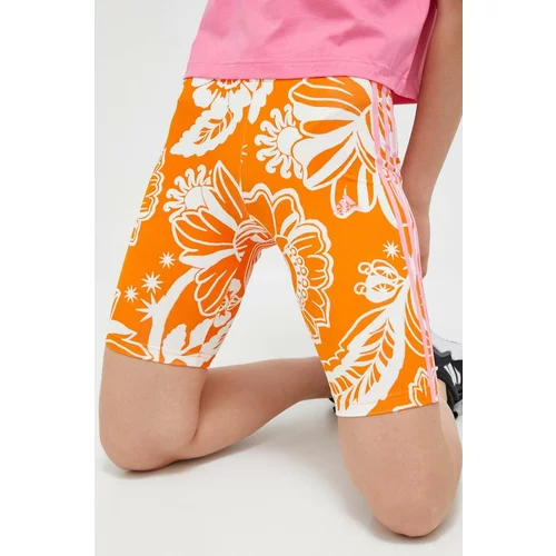 Adidas Kratke hlače Farm ženske, oranžna barva