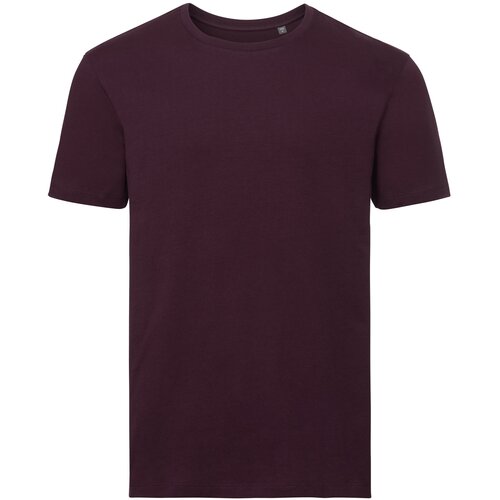 RUSSELL Burgundy Men's T-shirt Pure Organic Cene