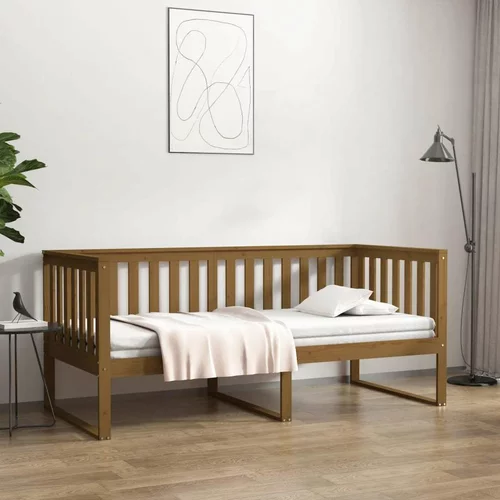  Dnevna postelja medeno rjava 100x200 cm trdna borovina, (20724466)