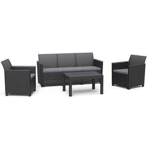 Keter Ba&amp;scaron;tenska garnitura Claire 3 seater, grafit Slike