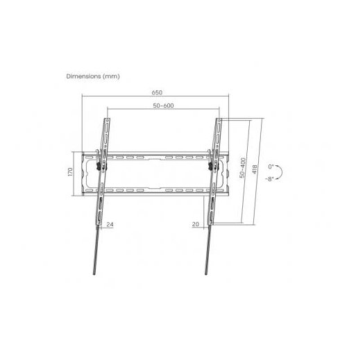 S Box stenski nosilec za TV PLB-3446T-2 črn, (21221619) Slike