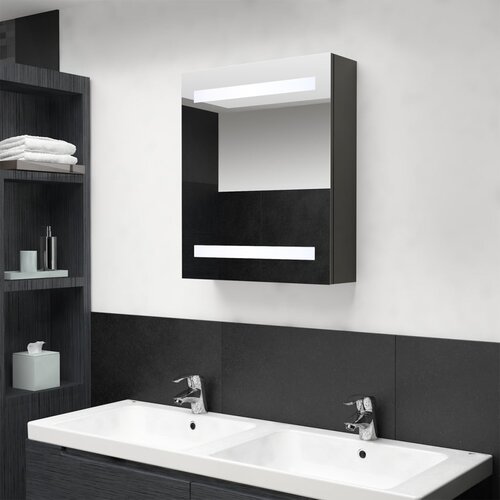  LED kupaonski ormarić s ogledalom antracit 50 x 14 x 60 cm Cene