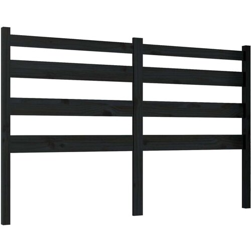  Uzglavlje za krevet crno 166 x 4 x 100 cm od masivne borovine Slike