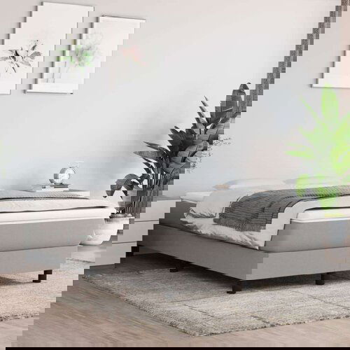  Box spring postelja z vzmetnico svetlo siva 120x200 cm blago, (20723282) Cene
