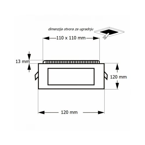  led panel u/z KNS1-06W 6500K Cene